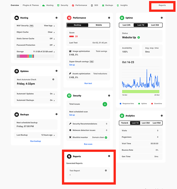 Where you'll access reports.