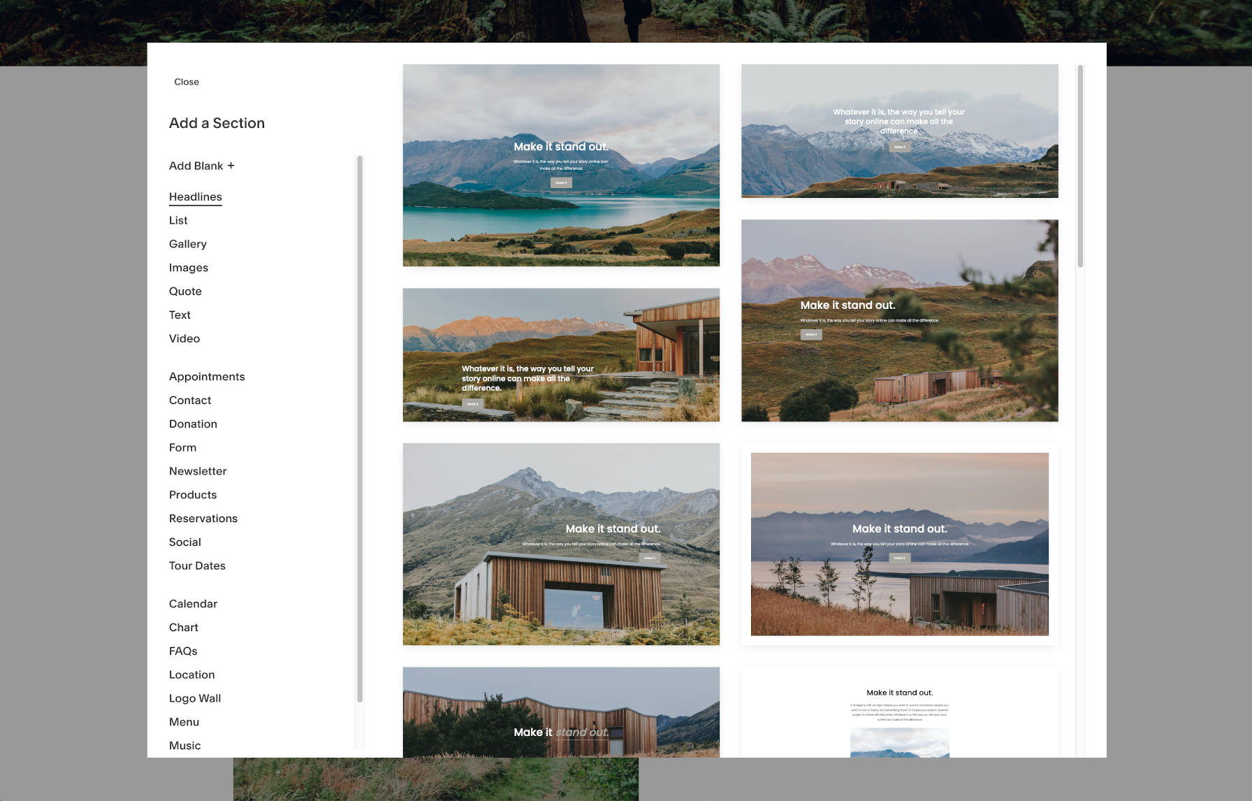 Squarespace section inserter.