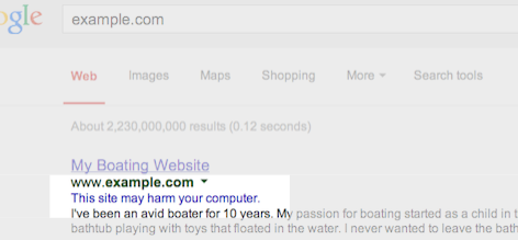 Google has detected malicious code on your site.