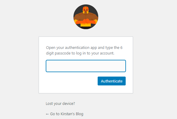 Screenshot of Defender's page asking you to input the authentication code.