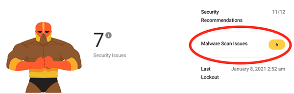 The number of malware scan issues.