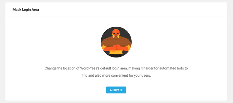 Where you activate the masked login area.