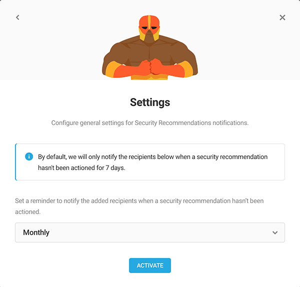 Where you schedule a scan.