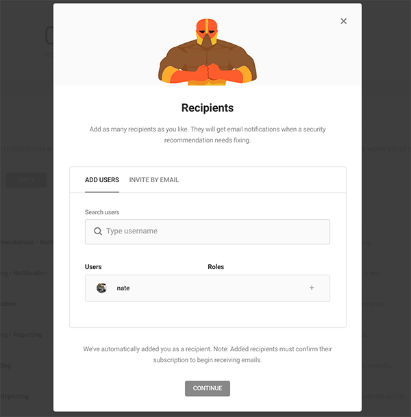 Where you add recipients to get email notifications.