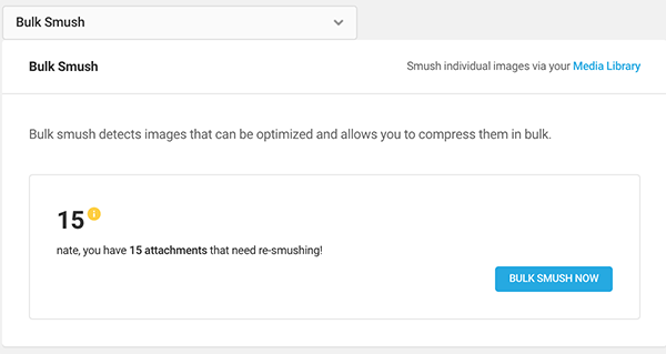 Bulk smushing button.