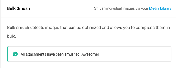 Message when bulk smush is complete.