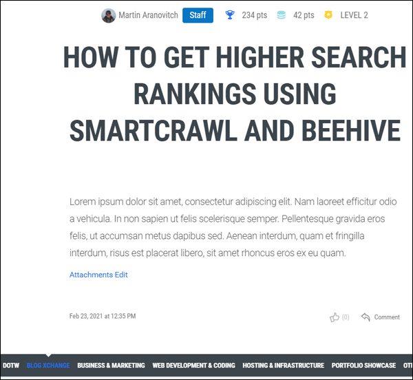 Example of Blog XChange submission.