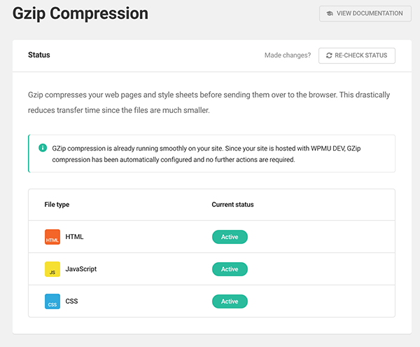The gzip compression area.