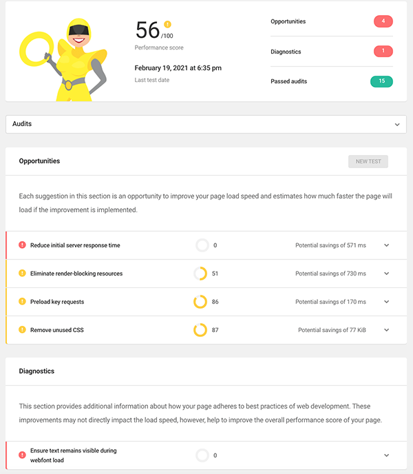 Hummingbird's performance test.