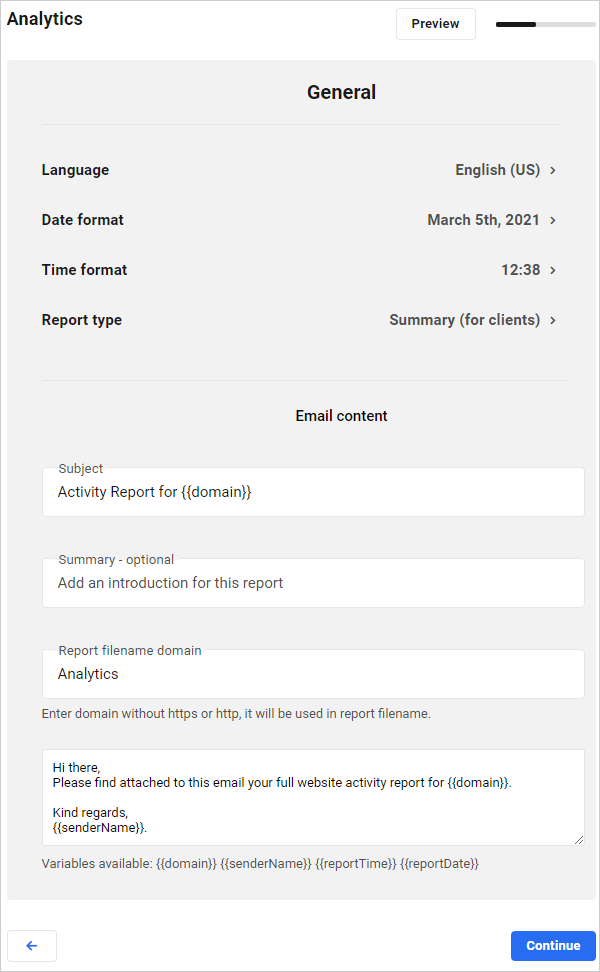 Analytics hub report.