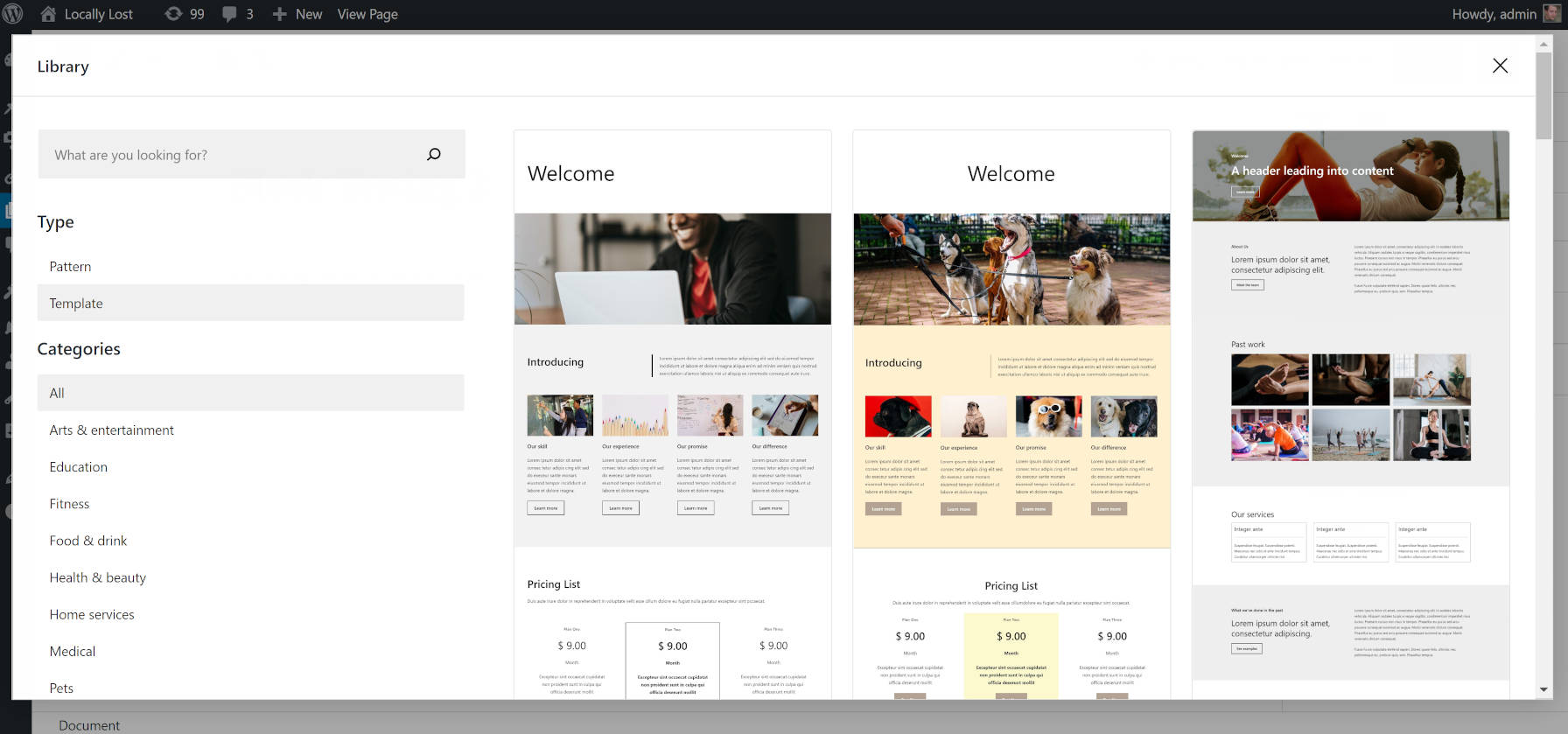 Editor Plus plugin's library popup modal.