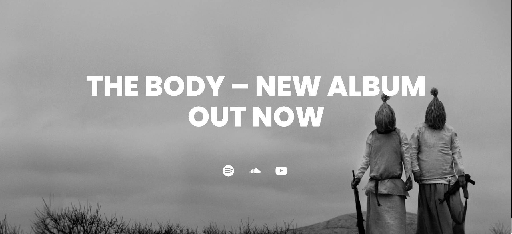 Cover block with a music album background and social icons section.