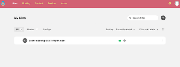 An example showing your client having access to one hosting site