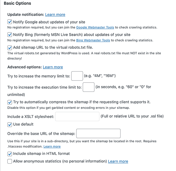 Where you tweak the basic settings.