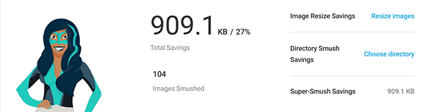 super smush savings results of 909.1