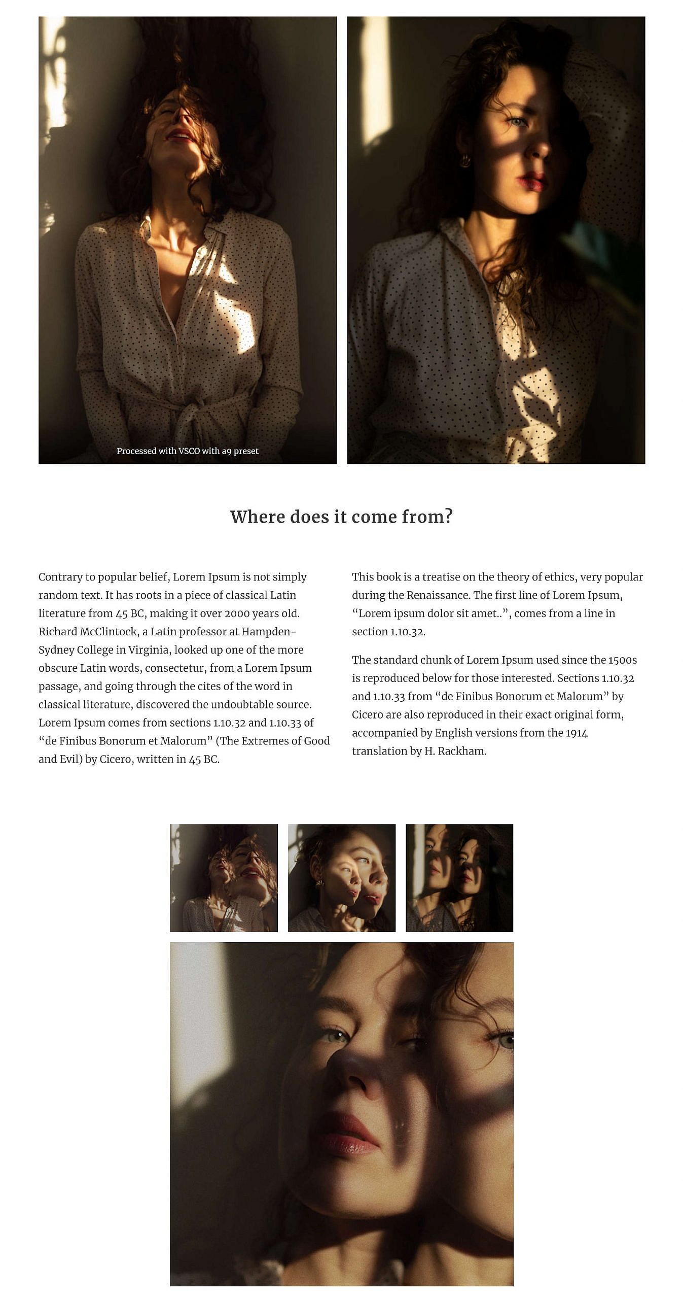 A two-column and three-column gallery from the Enō WordPress theme.