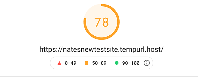 78 google pagespeed insights.