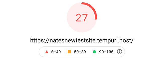Google pagespeed insight score for mobile.