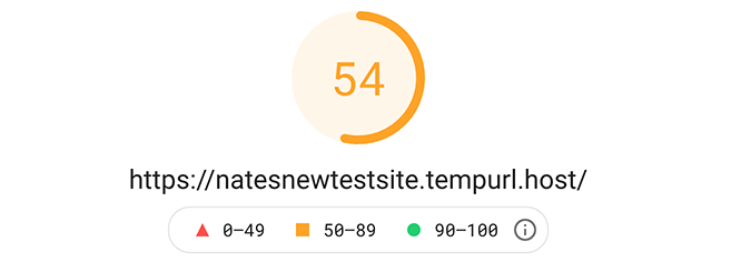 Google pagespeed mobile score of 54.