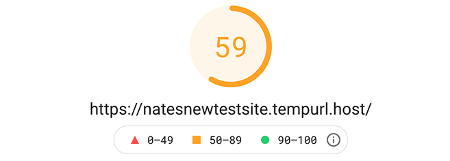 59 google pagespeed insight score.