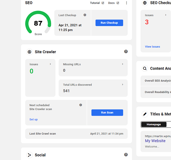 The hub seo smartcrawl area.