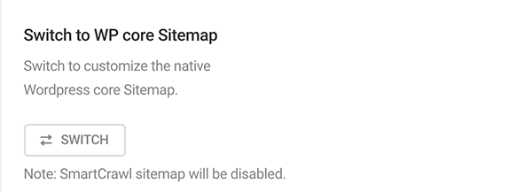 Where you switch to wp core sitemap.