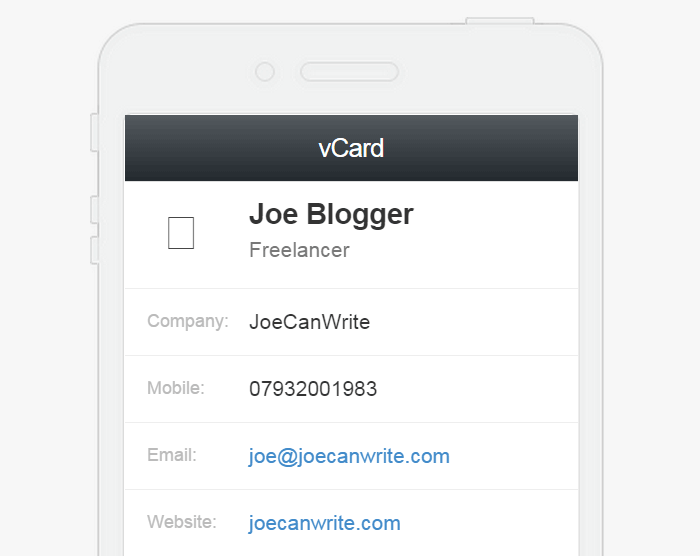Vcard example.