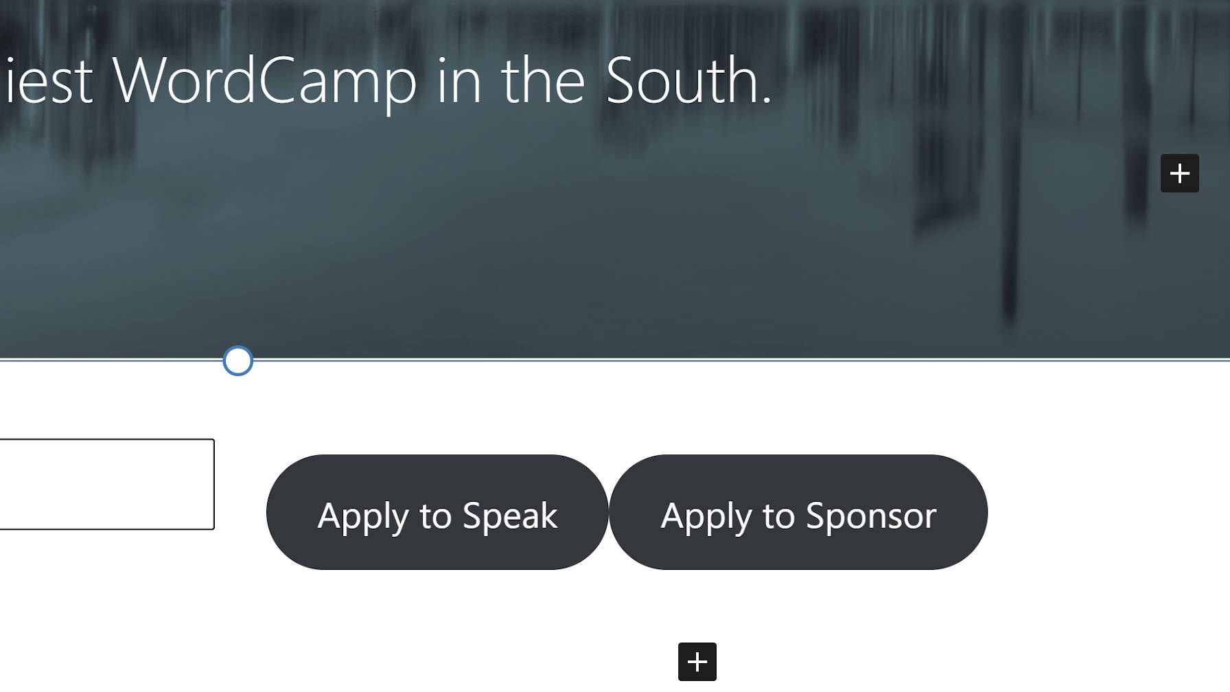 Two horizontal buttons with no space in between them.