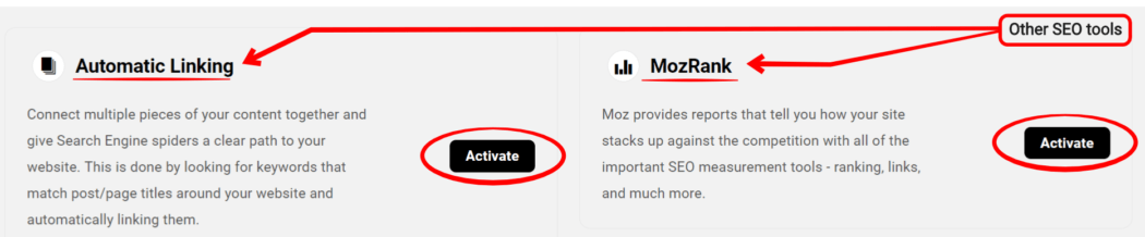 HUB SEO scan test results, other tools