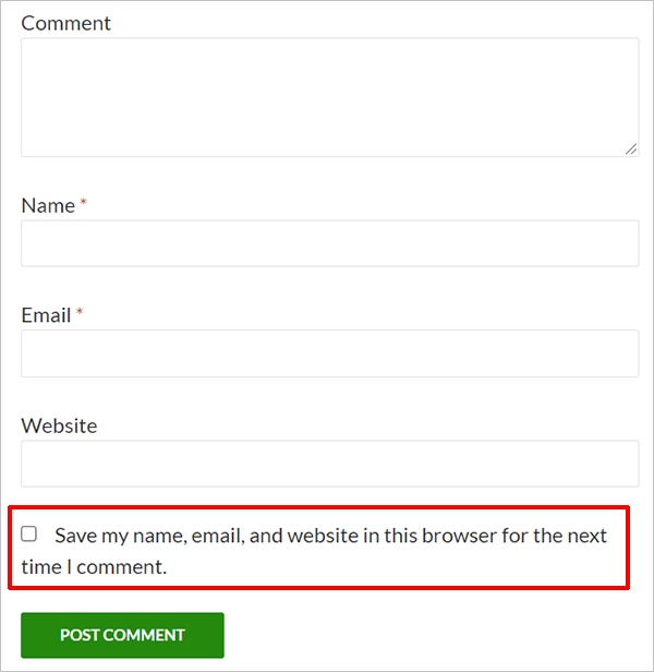 WordPress Comments - Privacy consent