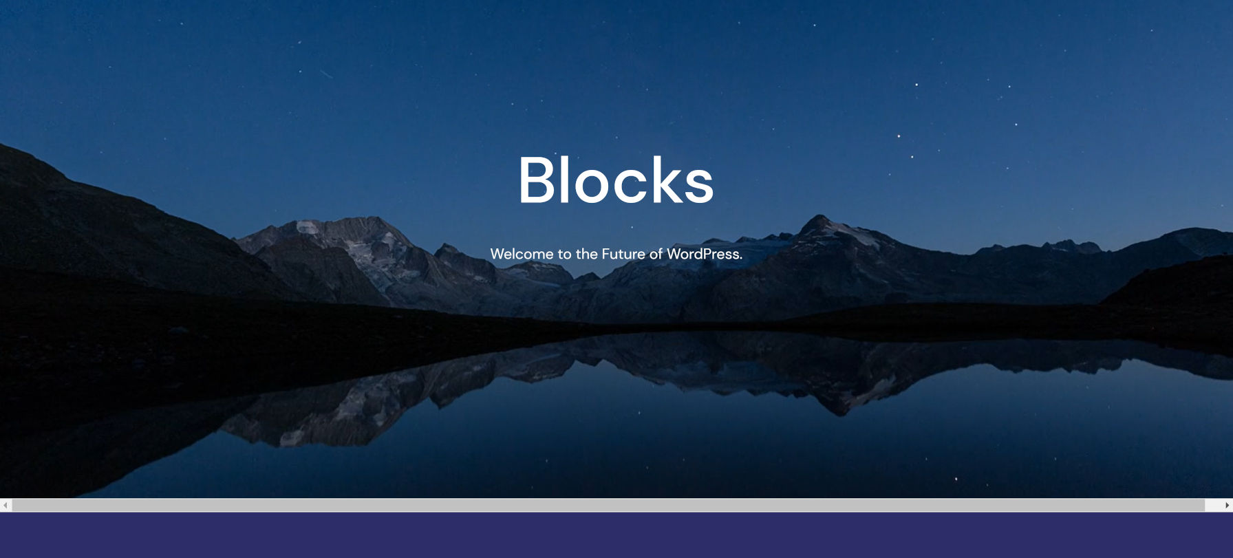 Hoziontal scrollbar when using a full-width block with the Quadrat theme.