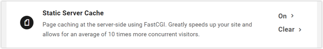 DEV static server cache