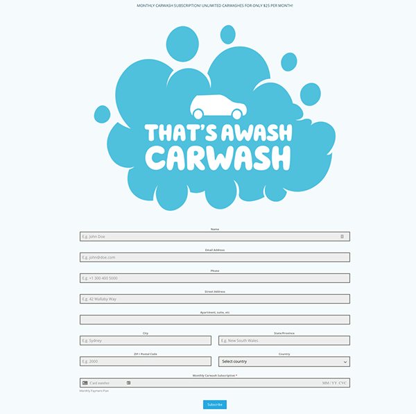 Subscription form from Forminator.