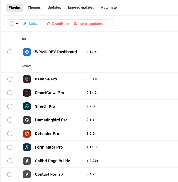 The preinstalled plugins.