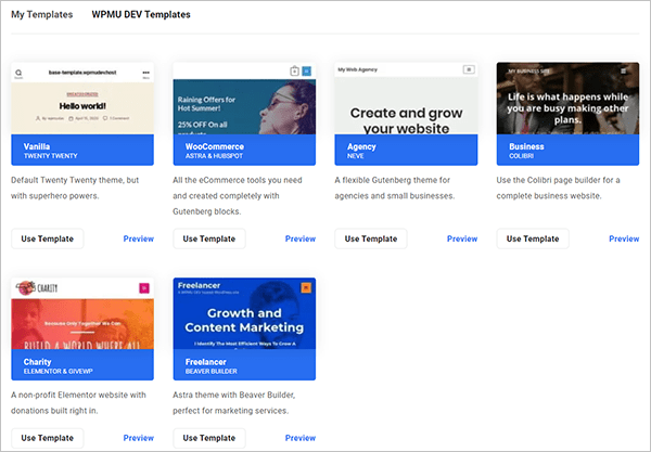 Create New Site Templates
