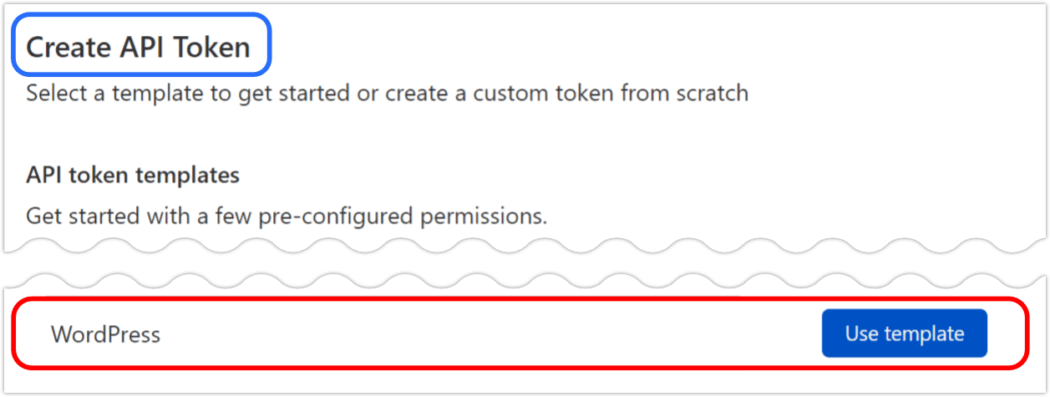 CF token WP template