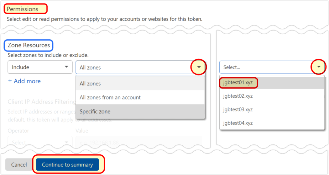 CF API zone resources