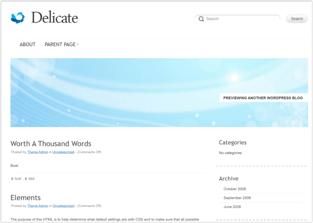 2011 Most Popular Theme – Delicate