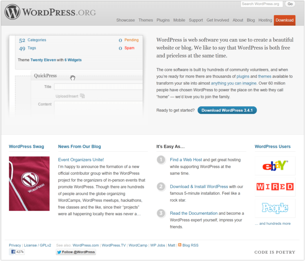 2012 Home/Landing Page