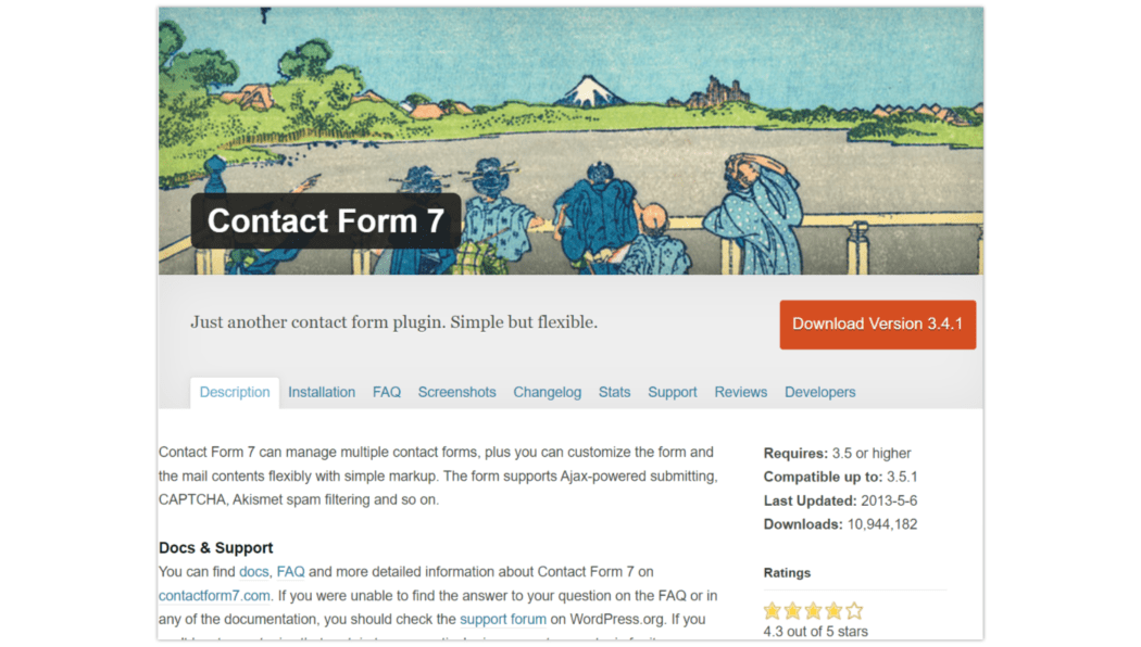 2013 Most Popular Plugin – Contact Form 7