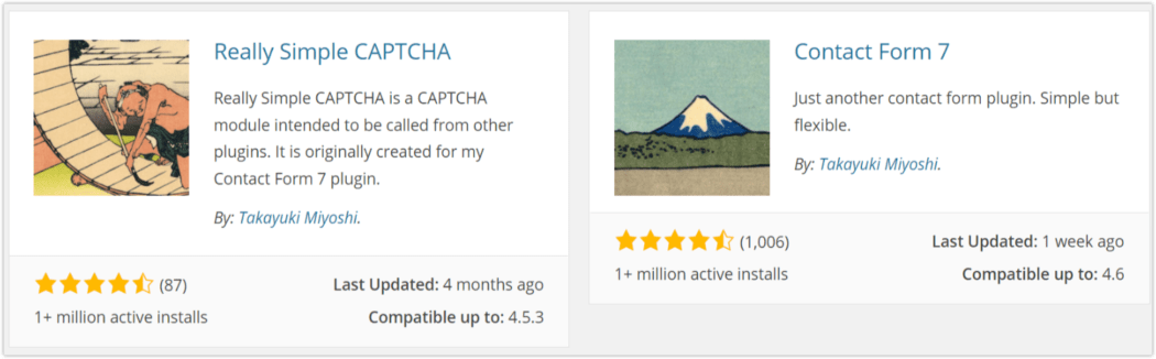 2016 Most Popular Plugins – Really Simple CAPTCHA and Contact Form 7