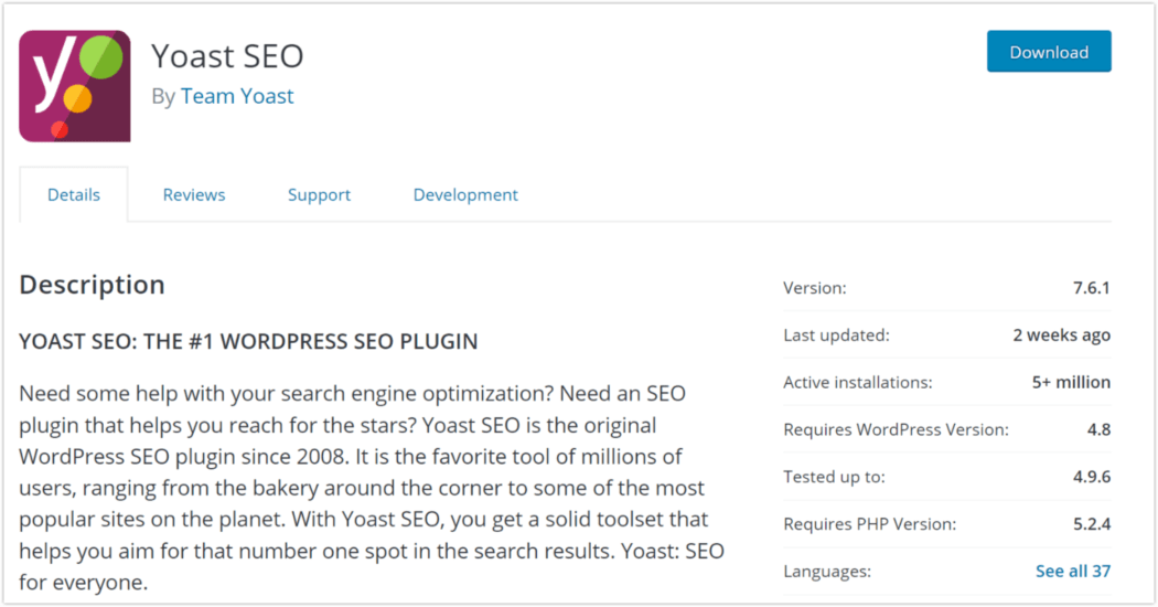 2018 Most Popular Plugin – Yoast SEO