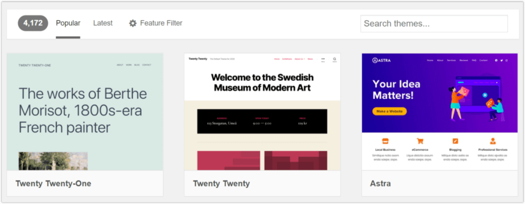 2021 Most Popular Themes – Top 3