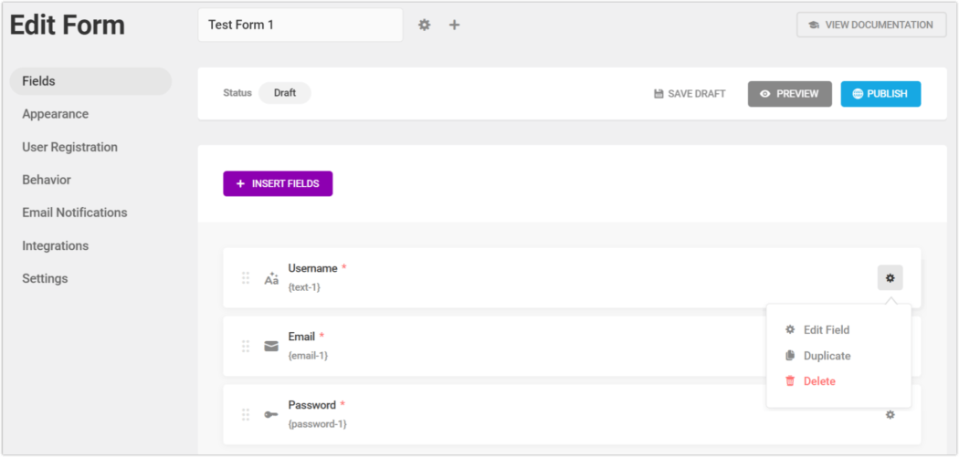 Creating a Registration Form