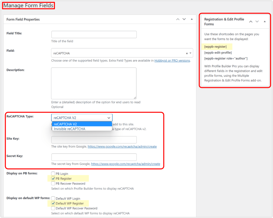 Profile builder settings 2