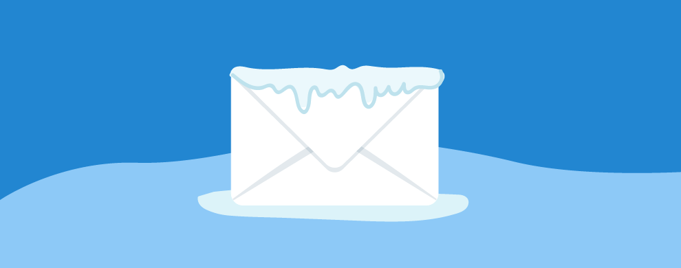 Image of a snow covered piece of mail.