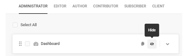 Screenshot of the option to edit your dashboard menu item.
