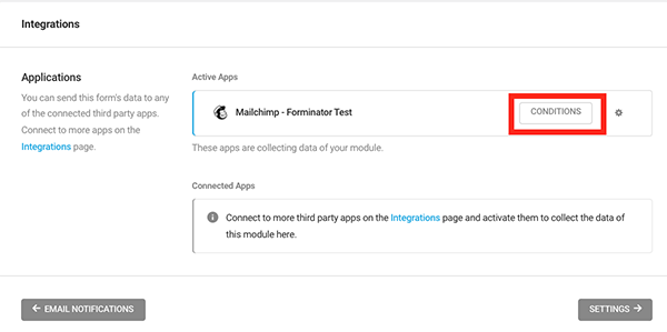 The Conditions button.