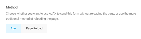 The Ajax method selection.