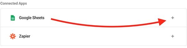 The plus sign for Google Sheets.